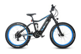 Warrior Full Suspension Fat Tire Ebike 1000W (Fully Assembled) Azure Black