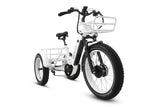 HJMbike TriHauler Cargo Fat Tire Etrike (Fully Assembled) white